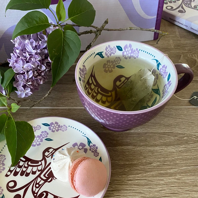 "Hummingbird" Porcelain Mug, design by Kwakwaka’wakw artist Francis Dick
