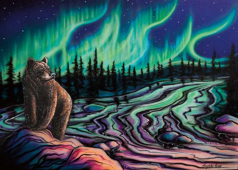 "Sky Dance - Northern Light" Wall Art by Métis artist Amy Keller-Rempp