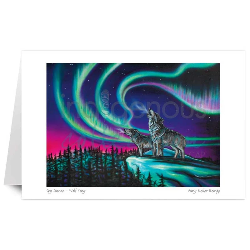 "Sky Dance - Wolf Song" Wall Art by Métis artist Amy Keller-Rempp