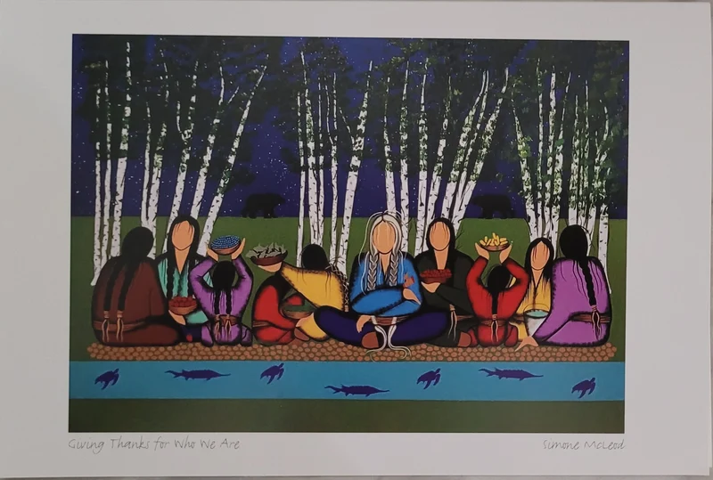 "Giving Thanks for Who We Are" Wall Art by Cree/Ojibway artist Simone McLeod