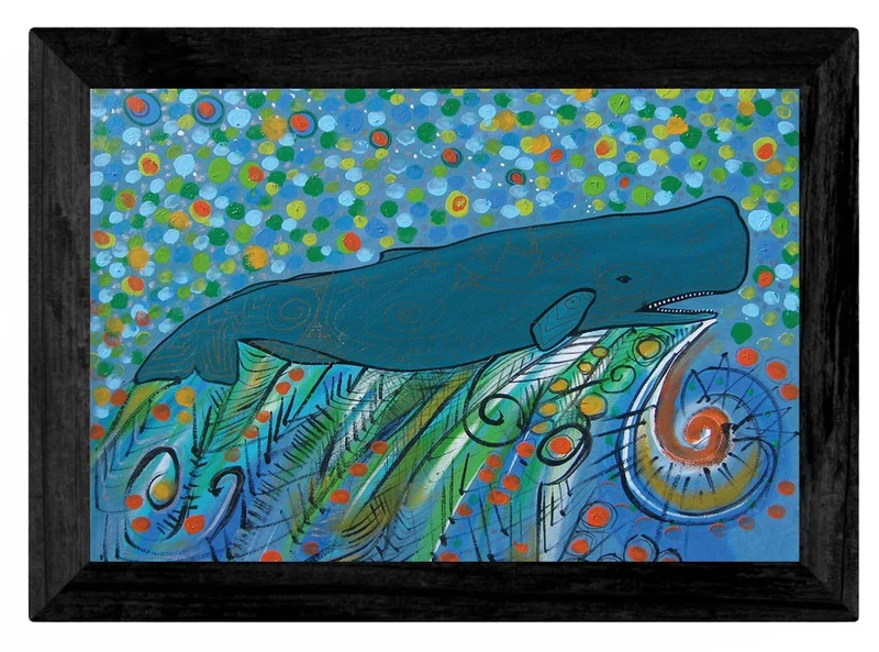 "Petroglyph Sperm Whale" Wall Art by Indigenous artist Alan Syliboy