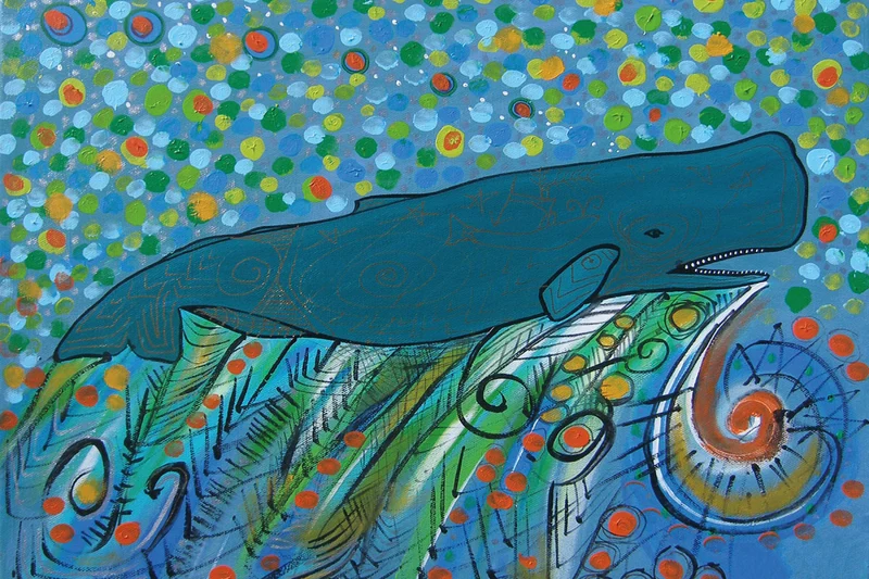 "Petroglyph Sperm Whale" Wall Art by Indigenous artist Alan Syliboy