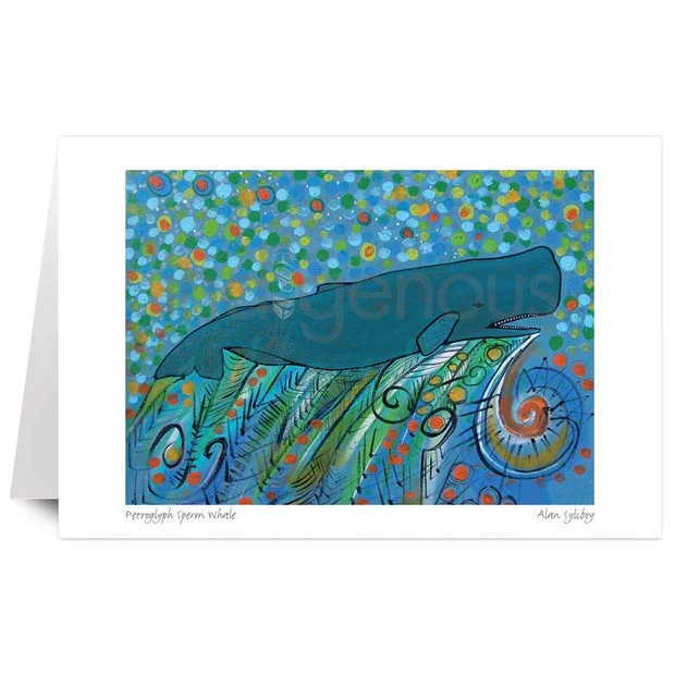 "Petroglyph Sperm Whale" Wall Art by Indigenous artist Alan Syliboy