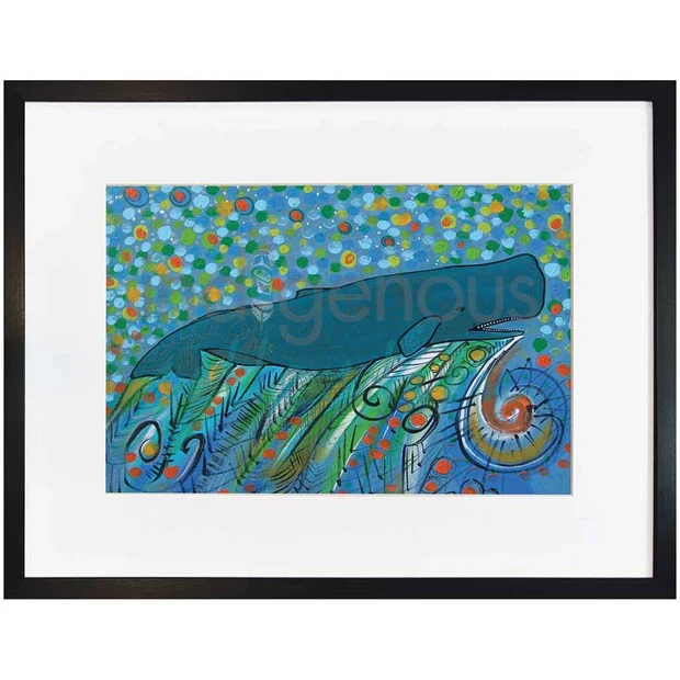 "Petroglyph Sperm Whale" Wall Art by Indigenous artist Alan Syliboy