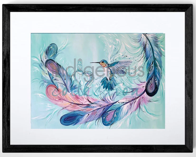 Hummingbird Feathers Wall Art by Metis artist Carla Joseph