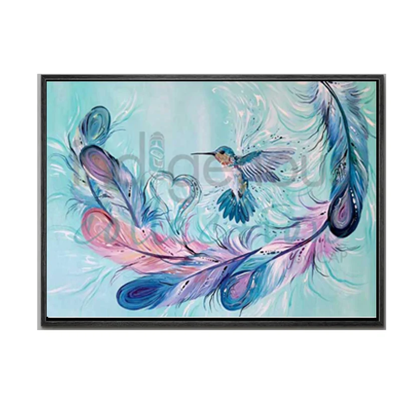 Hummingbird Feathers Wall Art by Metis artist Carla Joseph