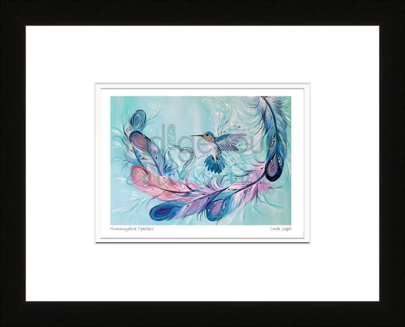 Hummingbird Feathers Wall Art by Metis artist Carla Joseph