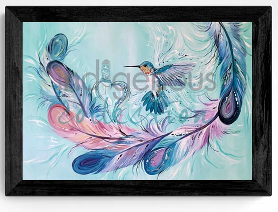 Hummingbird Feathers Wall Art by Metis artist Carla Joseph