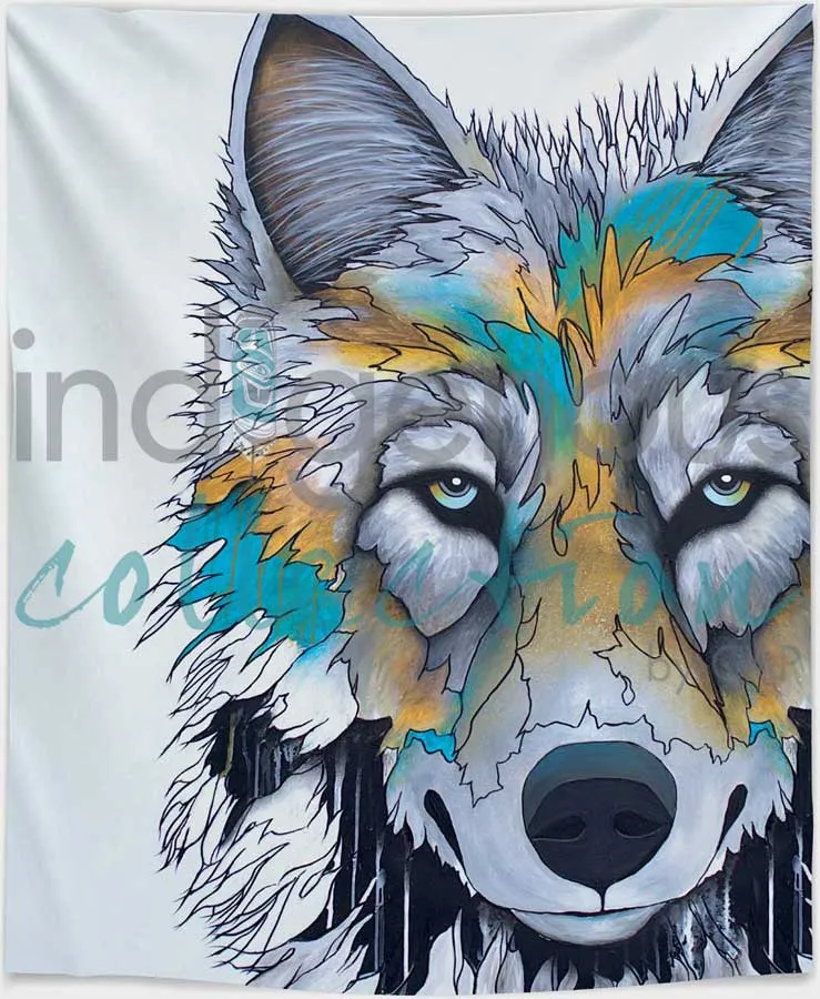 "Alpha" fleece blanket, artwork by Micqaela Jones