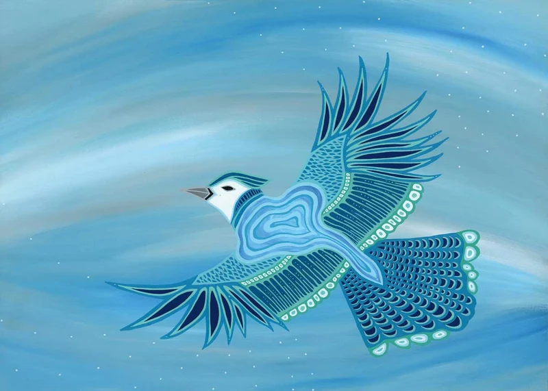 Blue Jay Wall Art by Patrick Hunter | Indigenous Art Print Canada