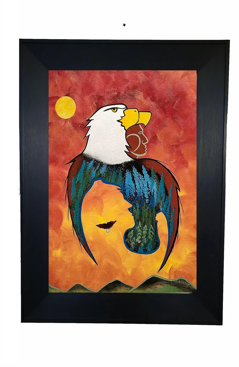 "Protect My Family" Wall Art, artwork by Indigenous artist Russell Noganosh