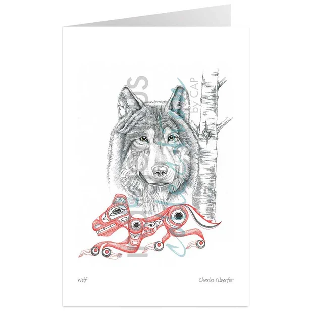 Wolf Wall Art by Indigenous artist Charles Silverfox