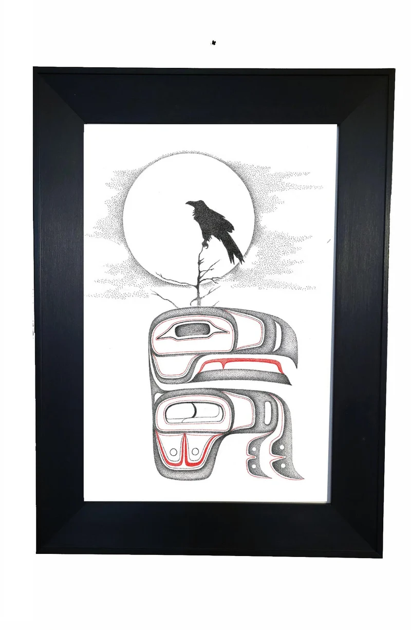 Raven Wall Art, artwork by Indigenous artist Charlie Silverfox