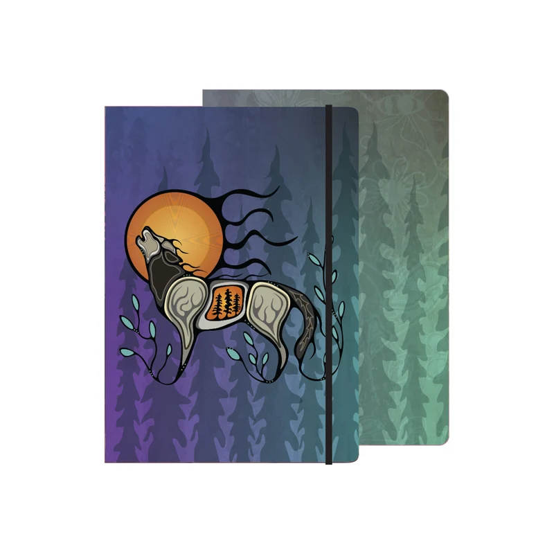 192 page Journal - Wolf (Ma'iingan) artwork by Storm Angeconeb - temporarily out of stock, but you may pre-order