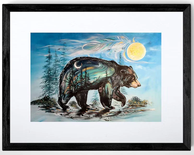 A Bear's Journey Framed Wall Art by Métis Artist Carla Joseph
