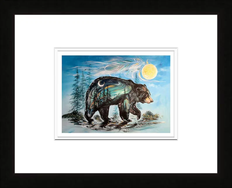 A Bear's Journey Framed Wall Art by Métis Artist Carla Joseph