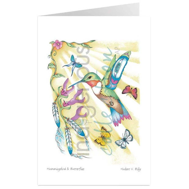 Hummingbird and Butterflies Wall Art by Indigenous artist, Hubert V Billy