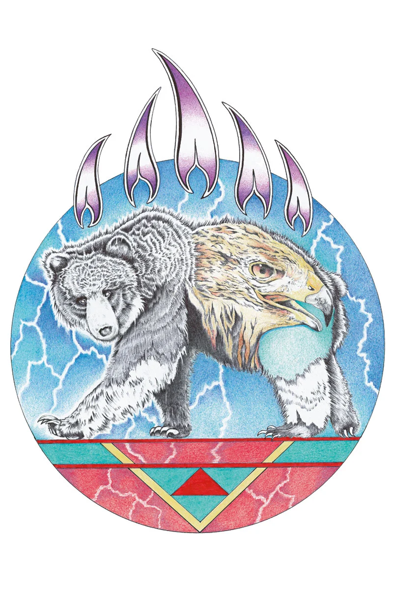 Spirit Bear Wall Art by Indigenous artist Hubert V Billy