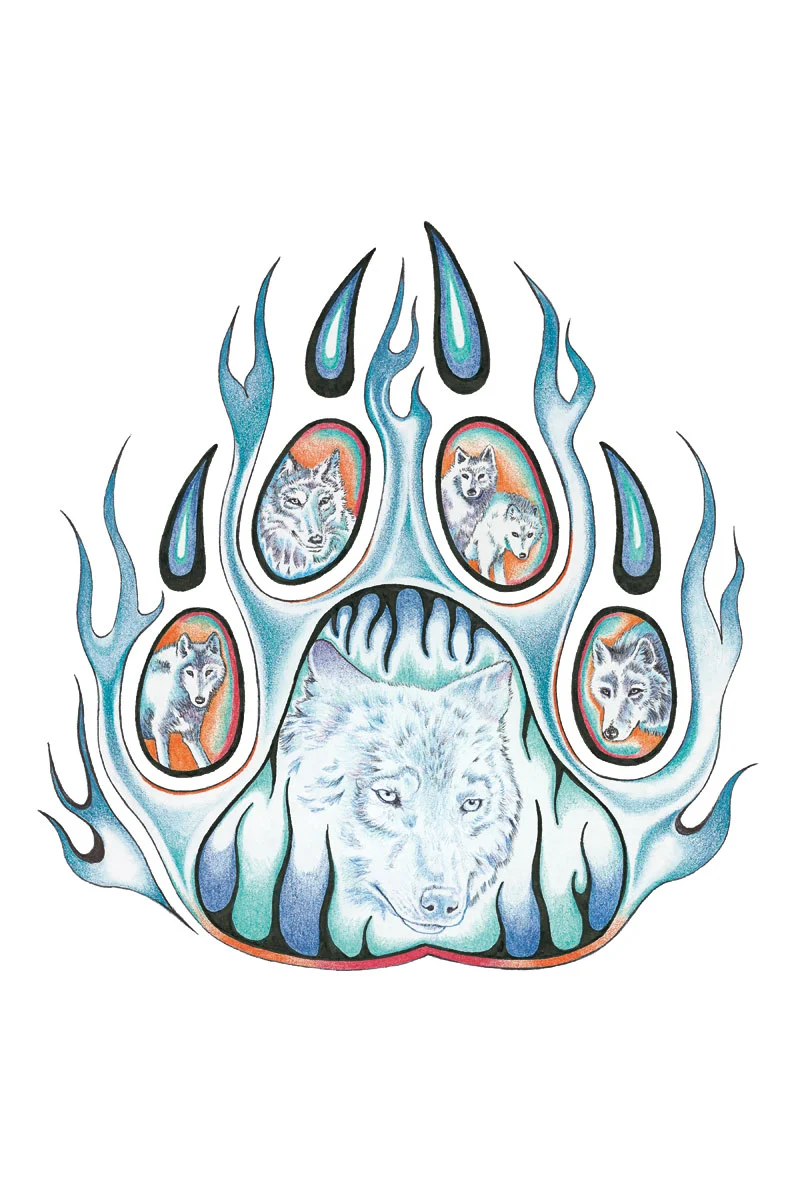 Wolf Pack II Wall Art by Northwest Coast artist Hubert V Billy