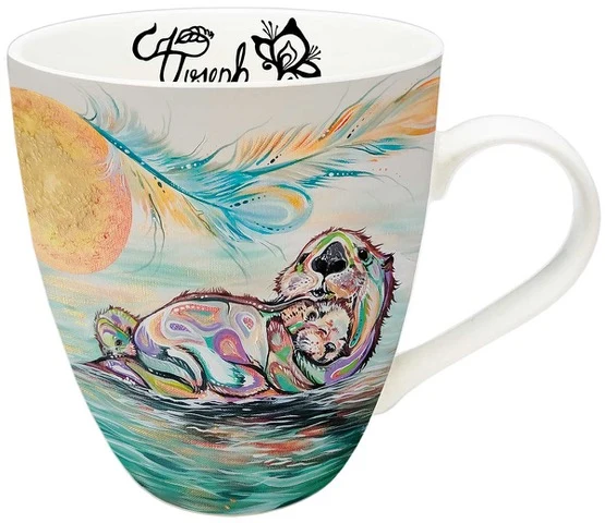 "Otter Family" 18 oz Mug, art by Metis artist Carla Joseph